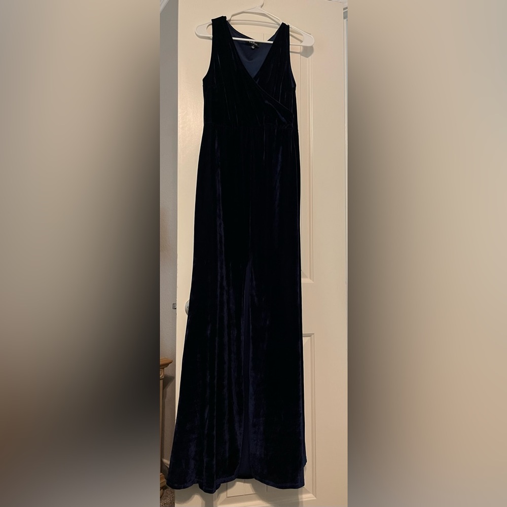 Lulus Blue Large Velvet Maxi Dress 💙